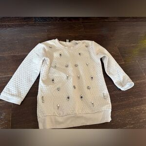Haani White Quilted Kids Top with Embellishments